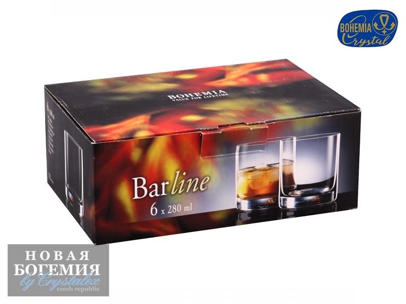 Набор стаканов для виски Барлайн (Barline) 280мл, Гладкие, бесцветные (6 штук) 