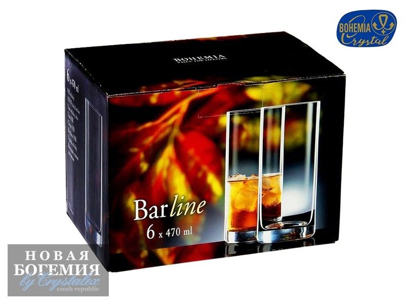 Набор стаканов для виски Барлайн (Barline) 470мл, Гладкие, бесцветные (6 штук) 