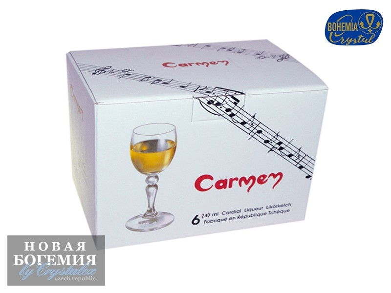 Набор бокалов для вина Кармен (Carmen) 240мл, Отводка золото (6 штук) 