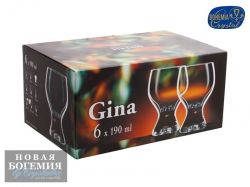 Набор бокалов для вина Джина (Gina) 190мл, Гладкие, бесцветные (6 штук) 