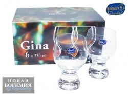 Набор бокалов для вина Джина (Gina) 230мл, Гладкие, бесцветные (6 штук) 