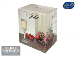 Набор фужеров для шампанского Джулия (Julia) 180мл, Гладкие, бесцветные (6 штук) 