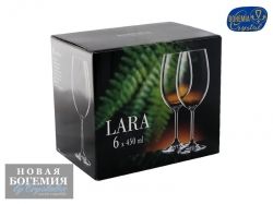 Набор бокалов для вина Лара (Lara) 450мл, Гладкие, бесцветные (6 штук) 