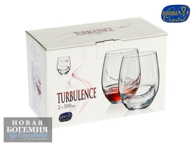 Набор стаканов для виски Турбуленция (Turbulence) 500мл, Гладкие, бесцветные (2 штуки) 
