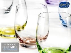 Набор стаканов для воды Клаб (Club) 300мл, Разноцветные (6 штук)