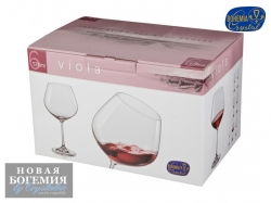 Набор бокалов для вина Виола (Viola) 570мл, Гладкие, бесцветные (6 штук) 